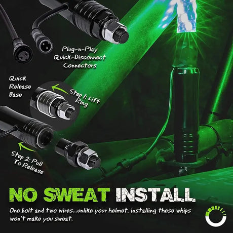 LED Whips 4’ Dual atv utv offroad
