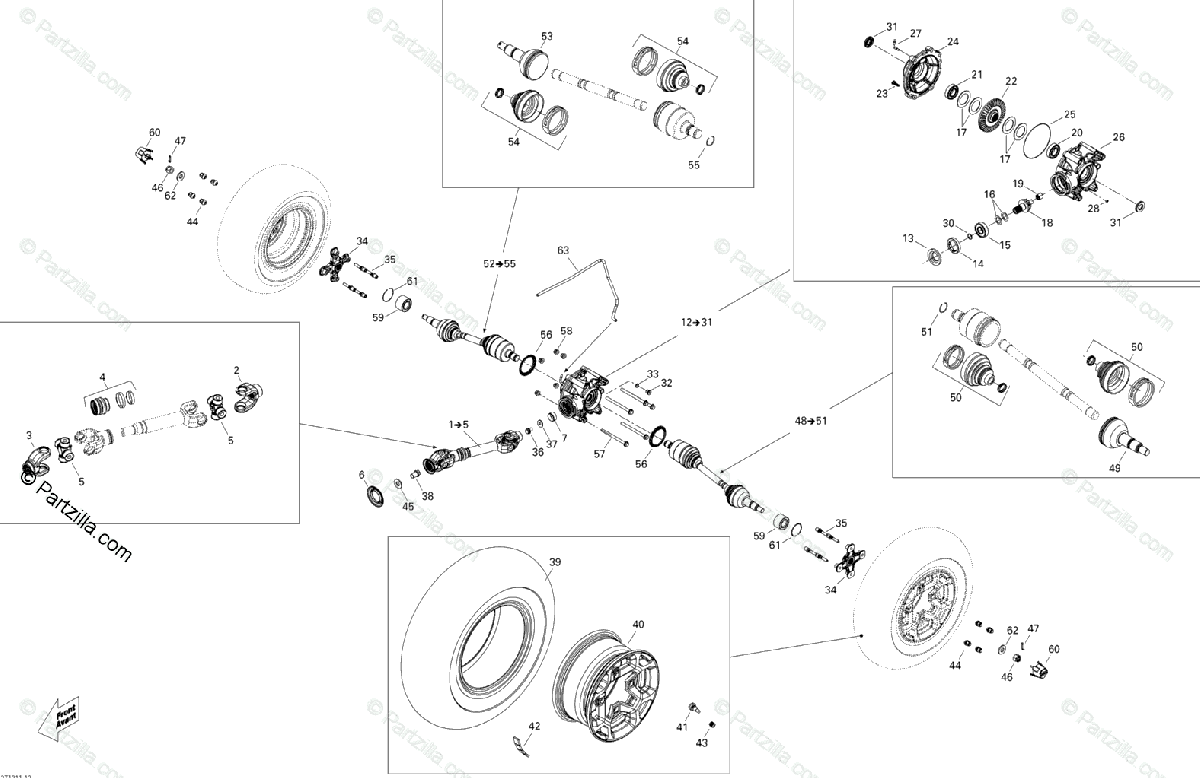 Can Am Maverick Rear Differential Pinion Seal 
 #13 Location