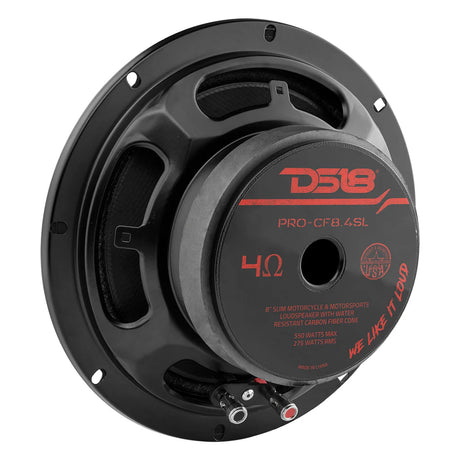 DS 18 PRO 8" Shallow Carbon Fiber Water resistant Cone Mid-Bass Loudspeaker 275 Watts Rms 4-Ohm
