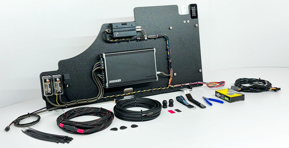 Underseat >>> Kicker Dual 10-inch Subwoofer Enclosure with Loaded Amplifier Rack
