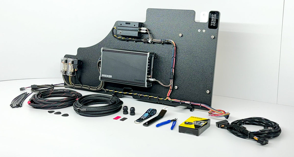 Underseat >>> Kicker Dual 10-inch Subwoofer Enclosure with Loaded Amplifier Rack