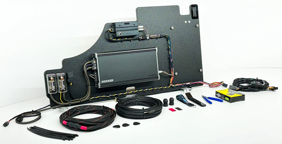 Kicker Loaded Subwoofer 1800wrms Amplifier Rack for Ford F-Series Vehicles (All Factory Systems including B&O Unleashed)