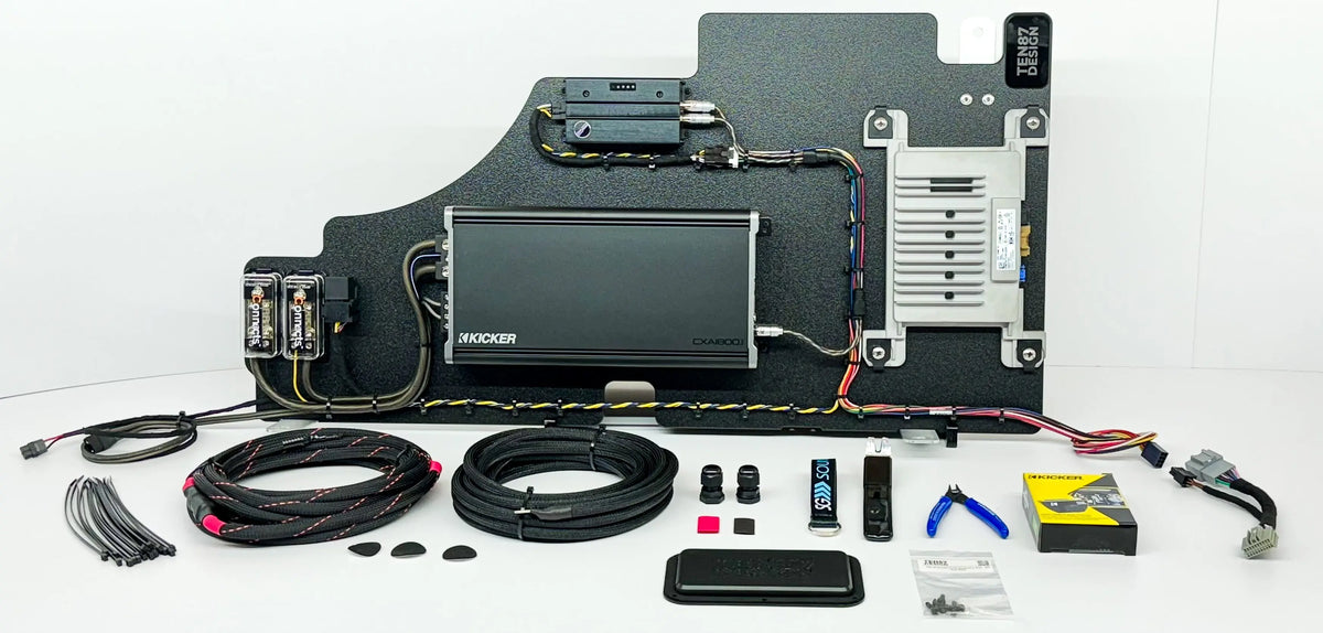 Kicker Loaded Subwoofer 1800wrms Amplifier Rack for Ford F-Series Vehicles (All Factory Systems including B&O Unleashed)