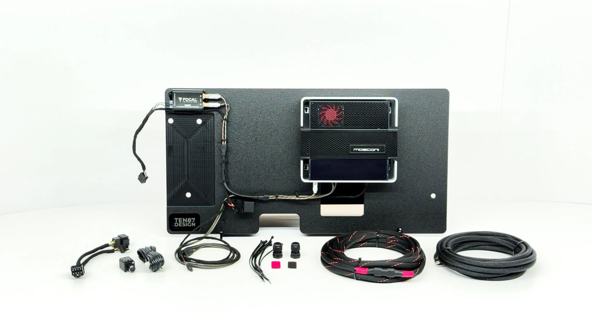 Mosconi-Gladen Loaded Subwoofer 975wrms Amplifier Rack for 2019+ GMC/Chevy BOSE Trucks Sounds Good Stereo
