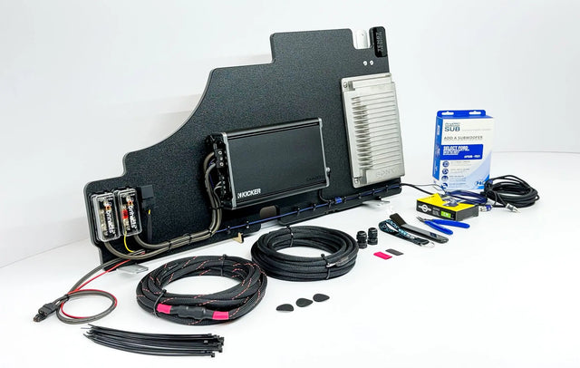 Kicker Loaded Subwoofer 1200wrms Amplifier Rack for Ford F-Series Vehicles (All Factory Systems including B&O Unleashed) Sounds Good Stereo