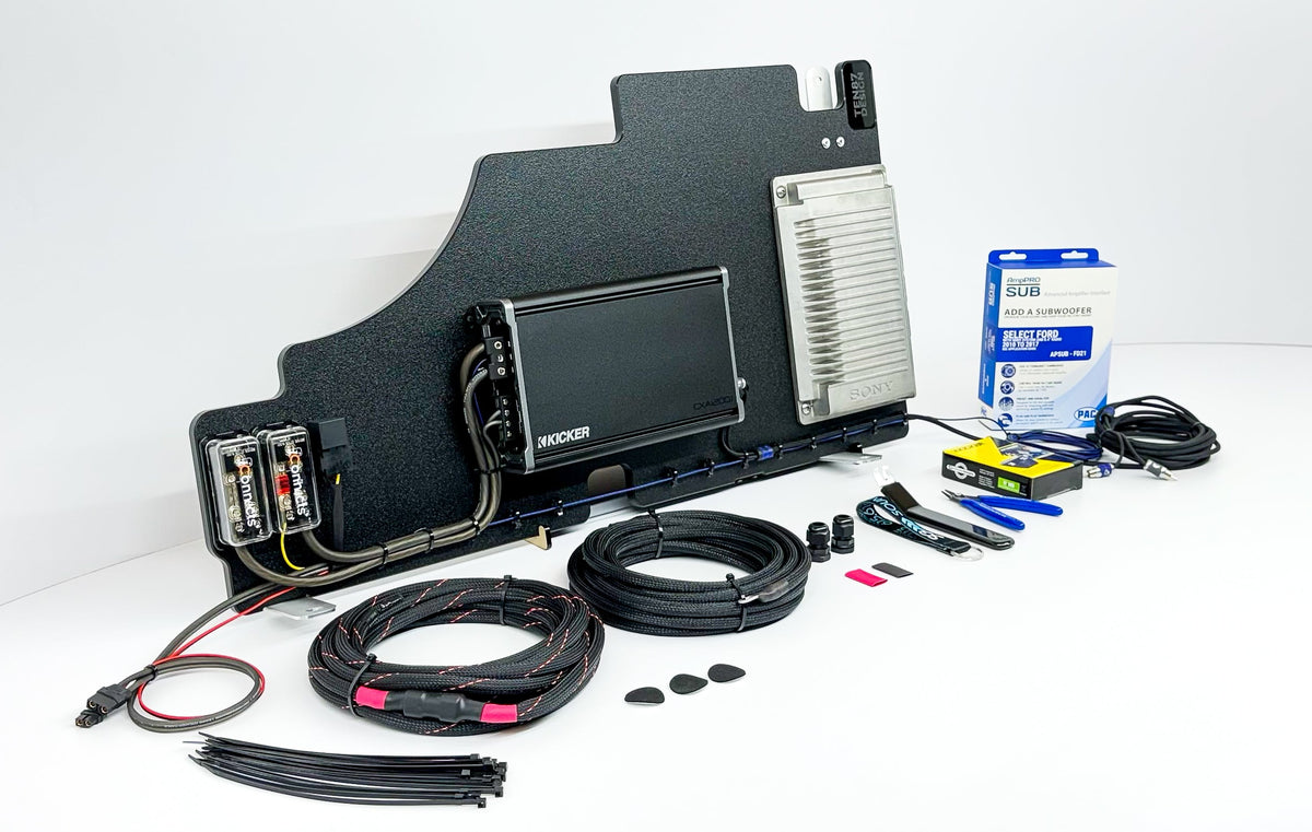 Underseat >>> Kicker Dual 10-inch Subwoofer Enclosure with Loaded Amplifier Rack