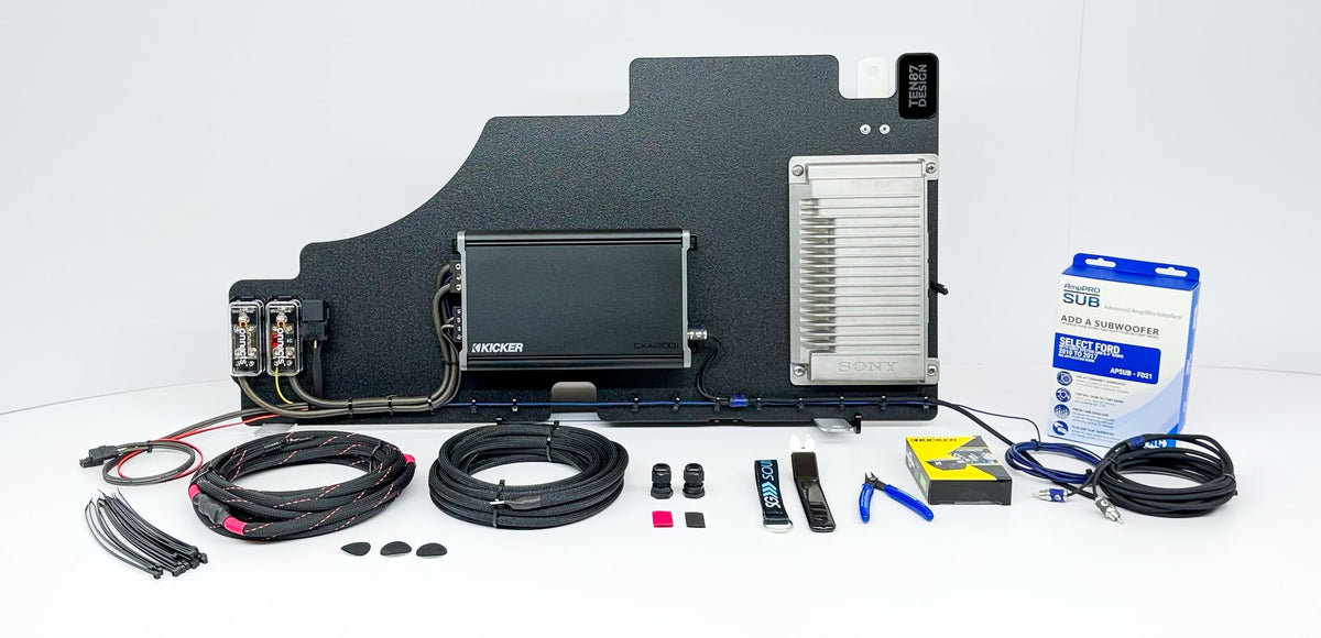 Underseat >>> Kicker Dual 10-inch Subwoofer Enclosure with Loaded Amplifier Rack