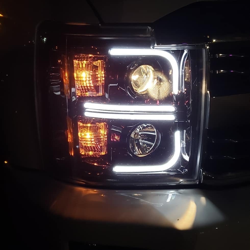 Chevy 15-19 Silverado 2500/3500 Projector Headlights OLED Halos, DRL - Multiple Styles