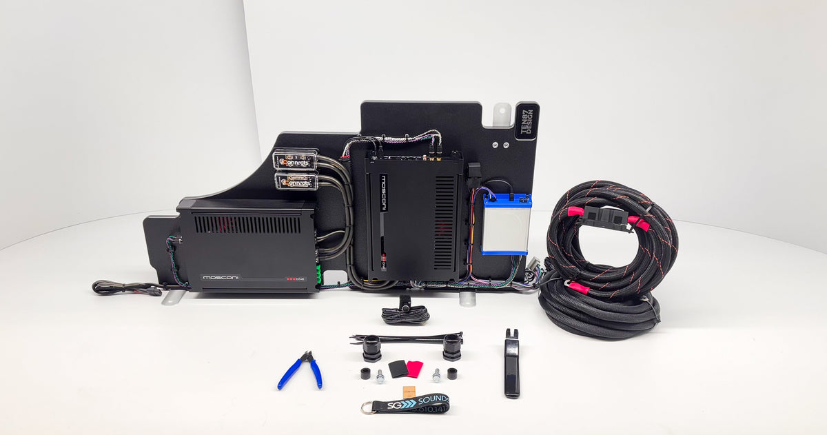 Gladen-Mosconi ONE 7-Channel Active Loaded Amplifier Rack for Ford 2023+ Super Duty and 2024+ F-150 Trucks