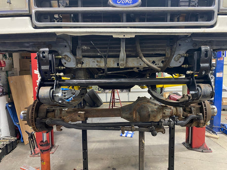 2" Front Shackle Reversal SUPER DUTY AXLE CONVERSION - 1985-1991 Ford F-Series Sky's Offroad Design