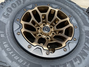 18" Dodge Ram 1500 RHO TRX Beadlock OEM bronze wheel rim 2735 tires 35" NEW Texas Truck Tire