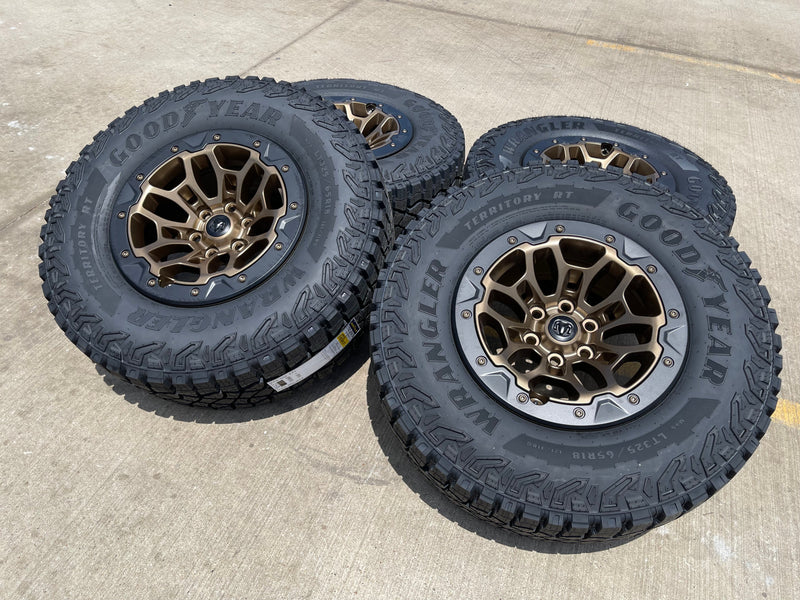 18" Dodge Ram 1500 RHO TRX Beadlock OEM bronze wheel rim 2735 tires 35" NEW Texas Truck Tire