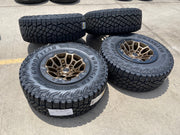 18" Dodge Ram 1500 RHO TRX Beadlock OEM bronze wheel rim 2735 tires 35" NEW Texas Truck Tire