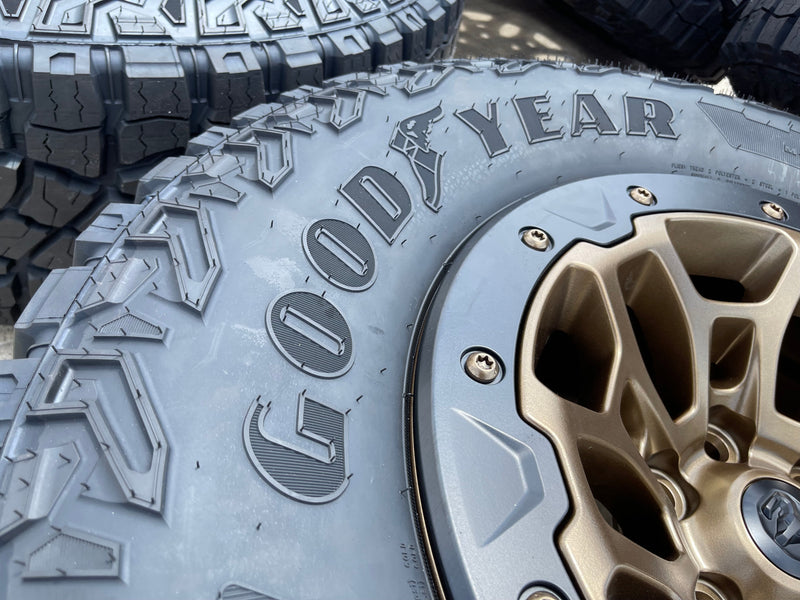 18" Dodge Ram 1500 RHO TRX Beadlock OEM bronze wheel rim 2735 tires 35" NEW Texas Truck Tire