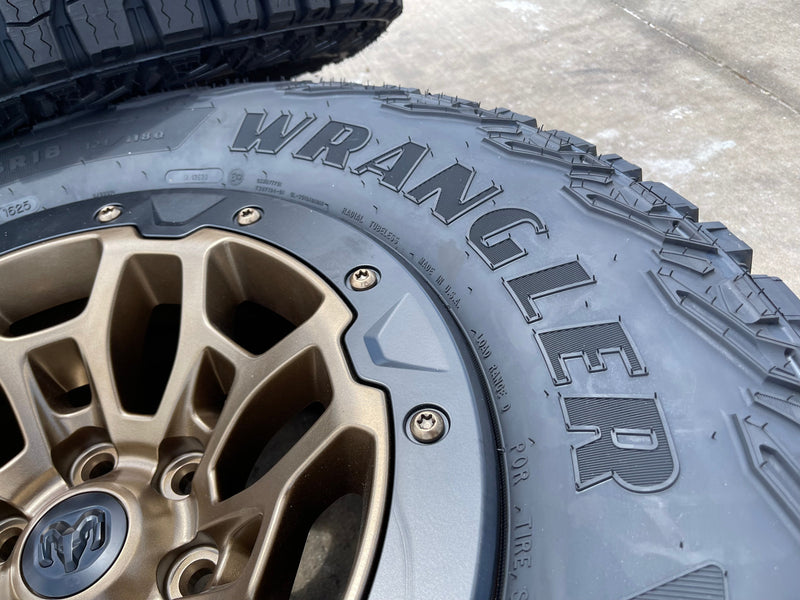 18" Dodge Ram 1500 RHO TRX Beadlock OEM bronze wheel rim 2735 tires 35" NEW Texas Truck Tire