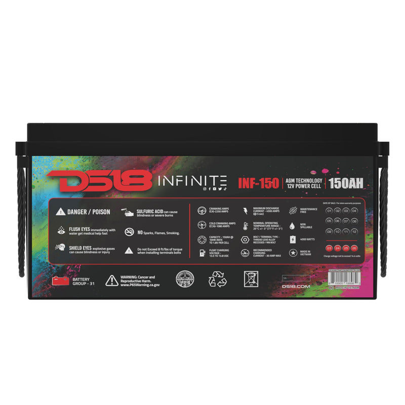 INFINITE 150 AH AGM Power Cell 12 Volt Battery