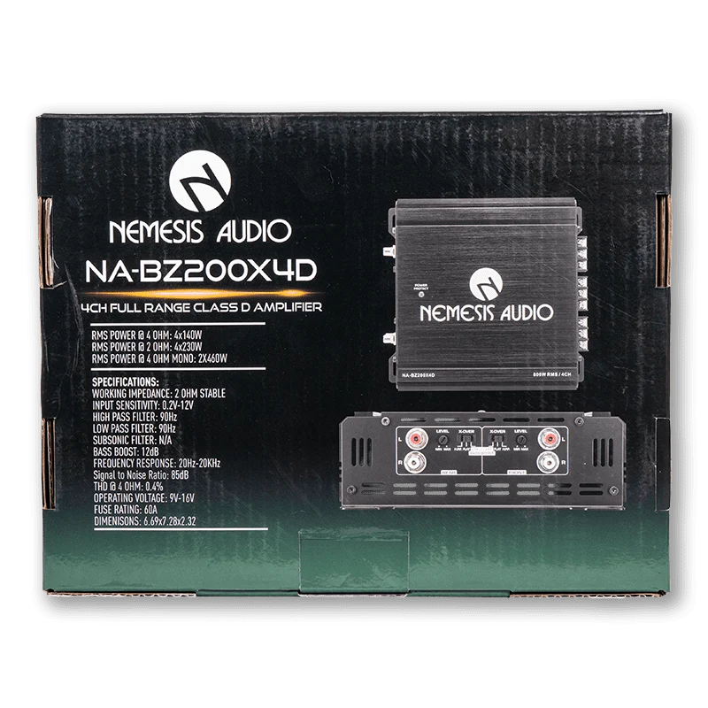 Nemesis Audio NA-BZ200X4D |  4-Channel Full Range Class D Amplifier