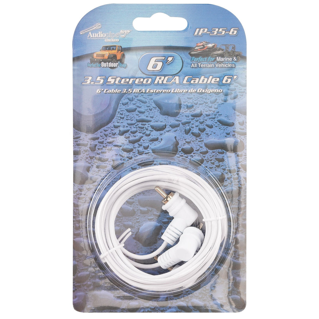 3.5 Stereo RCA Cable 6FT (IP-35-6) Audiopipe
