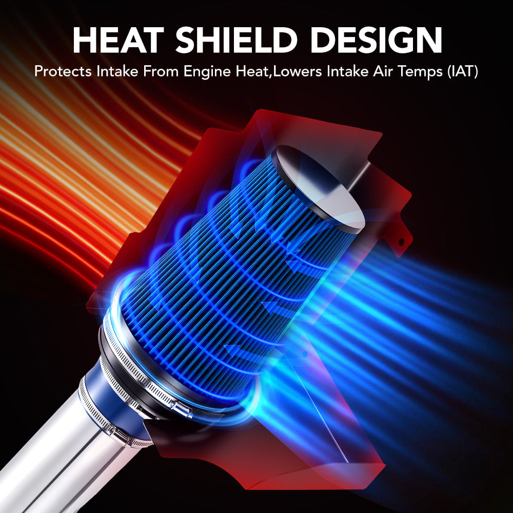 Flashark Cold Air Intake Kit for 1999-2006 Chevy / GMC 4.8L / 5.3L / 6.0L Vortec V8