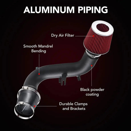 High-Flow Aluminum Cold Air Intake for 2002-2005 Honda Civic Si (EM2) Flashark