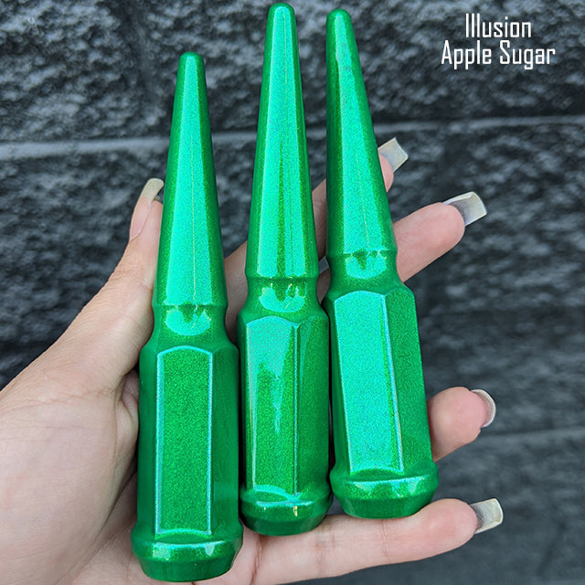 32 Pc 14x1.5 Spike Lug Nuts 4.5" Tall - Powder Coated - Various Colors