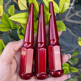 24 Pc 14x1.5 Spike Lug Nuts 4.5" Tall - Powder Coated - Various Colors