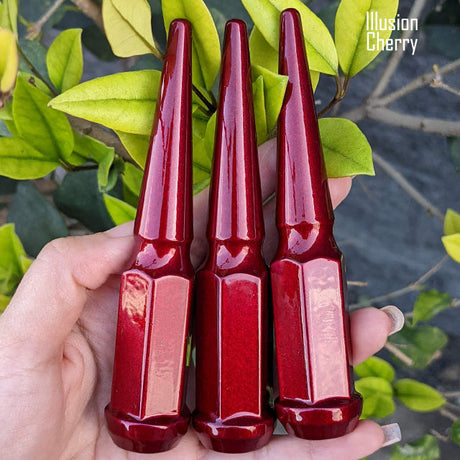 24 Pc 14x1.5 Spike Lug Nuts 4.5" Tall - Powder Coated - Various Colors