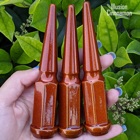 24 Pc 14x1.5 Spike Lug Nuts 4.5" Tall - Powder Coated - Various Colors