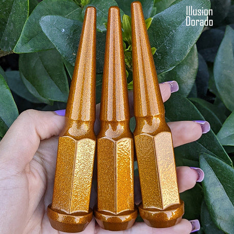 32 Pc 14x1.5 Spike Lug Nuts 4.5" Tall - Powder Coated - Various Colors