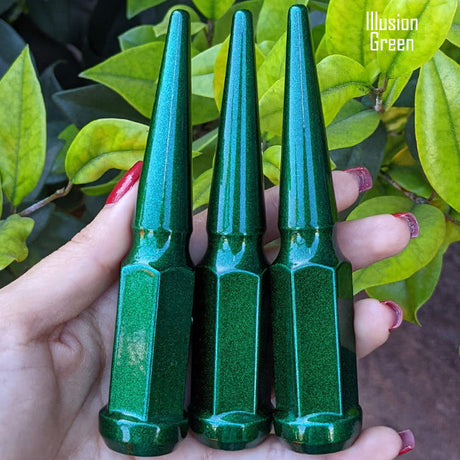 32 Pc 14x1.5 Spike Lug Nuts 4.5" Tall - Powder Coated - Various Colors