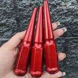 24 Pc 14x1.5 Spike Lug Nuts 4.5" Tall - Powder Coated - Various Colors