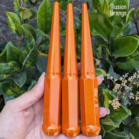 32 Pc 14x1.5 Spike Lug Nuts 6" Tall - Powder Coated - Various Colors