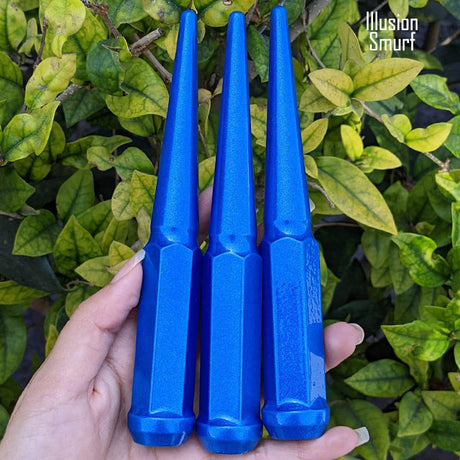 32 Pc 14x1.5 Spike Lug Nuts 6" Tall - Powder Coated - Various Colors