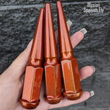 24 Pc 14x1.5 Spike Lug Nuts 4.5" Tall - Powder Coated - Various Colors