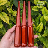 24 Pc 14x1.5 Spike Lug Nuts 6" Tall - Powder Coated - Various Colors