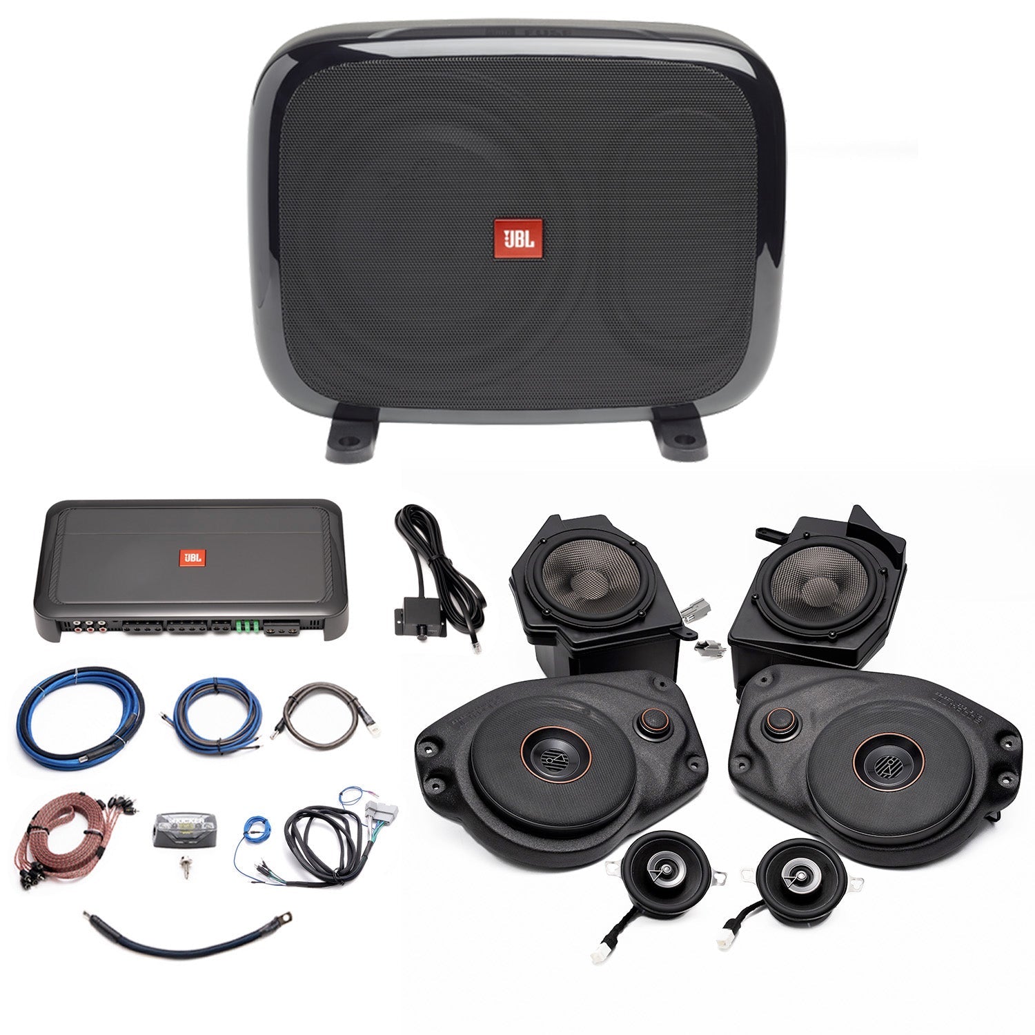 JBL Plug and Play Full Club Speaker, 5 Channel Amplifier, Subwoofer Bundle | '18- '23 JL Wrangler/ '20- '23 JT Gladiator