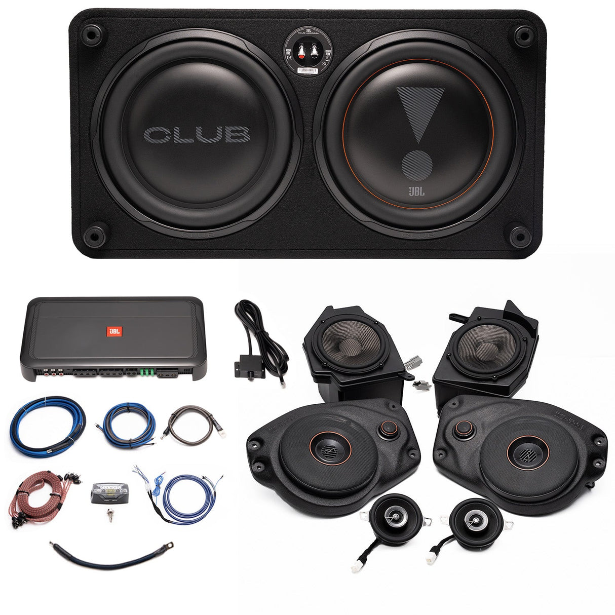 JBL Plug and Play Full Club Speaker, 5 Channel Amplifier, Subwoofer Bundle | '18- '23 JL Wrangler/ '20- '23 JT Gladiator