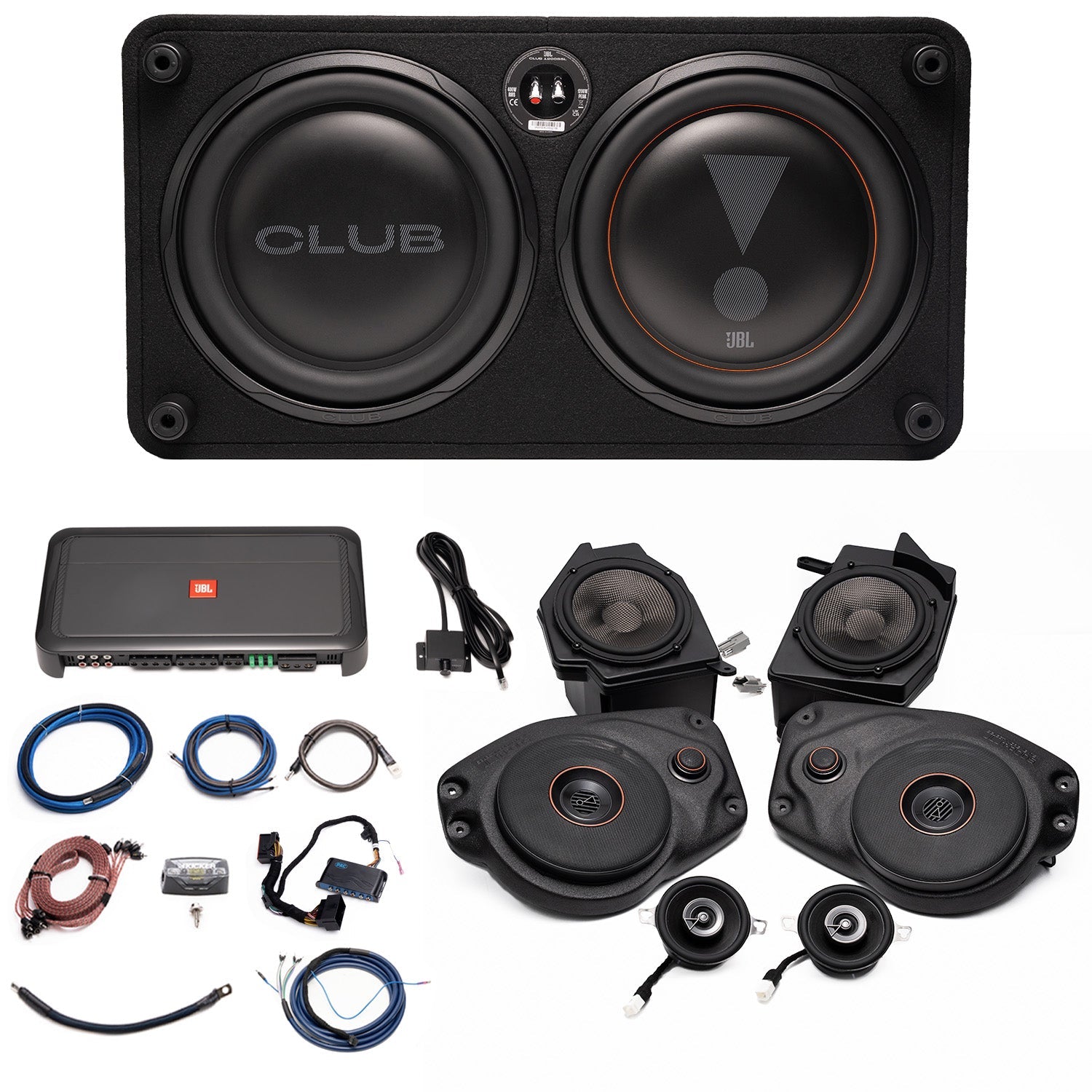JBL Plug and Play Full Club Speaker, 5 Channel Amplifier, Subwoofer Bundle | '18- '23 JL Wrangler/ '20- '23 JT Gladiator