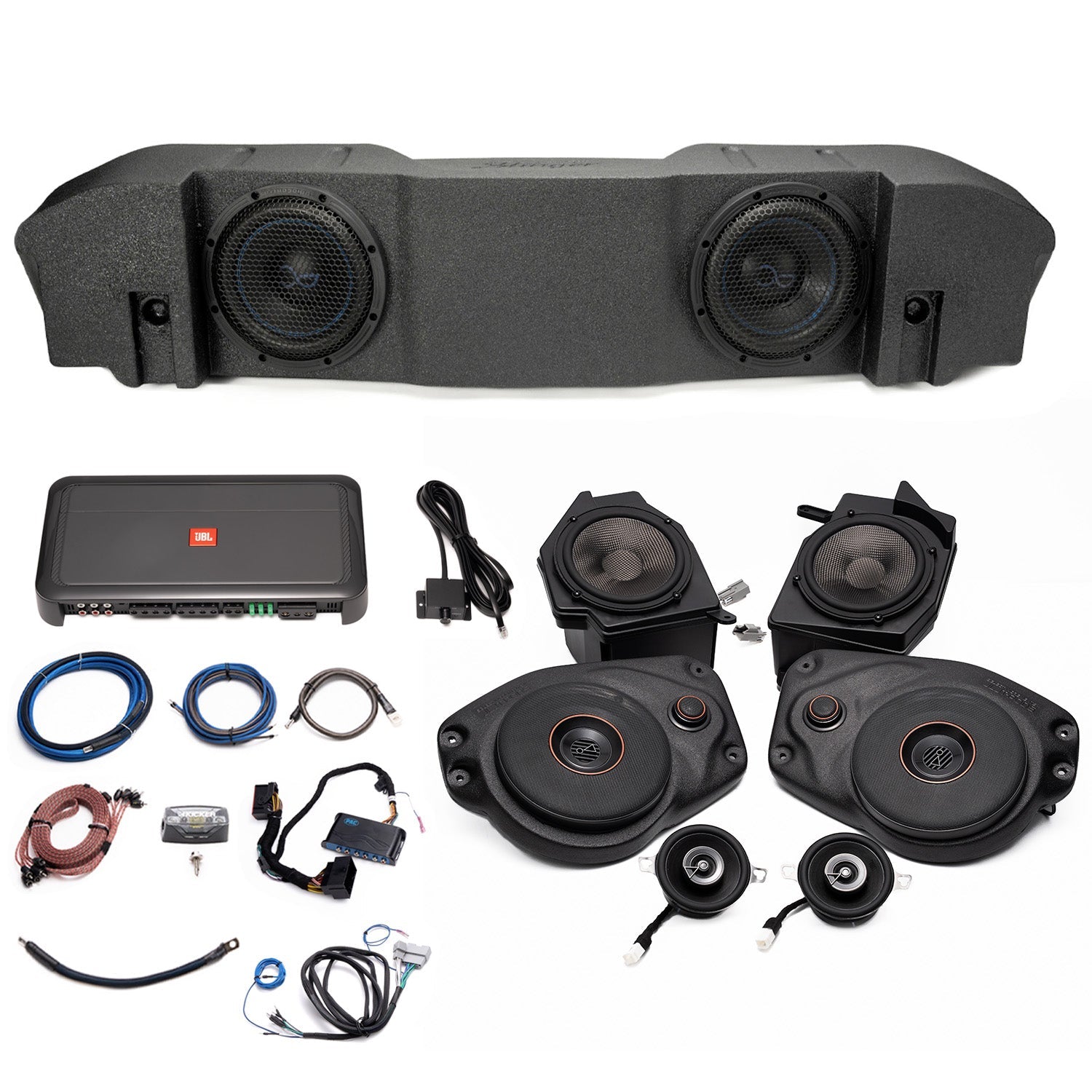 JBL Plug and Play Full Club Speaker, 5 Channel Amplifier, Subwoofer Bundle | '18- '23 JL Wrangler/ '20- '23 JT Gladiator