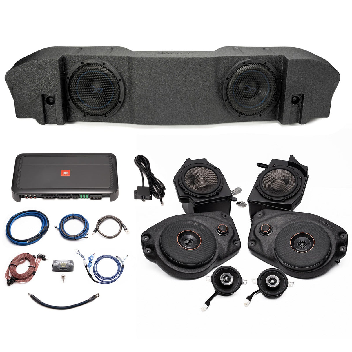 JBL Plug and Play Full Club Speaker, 5 Channel Amplifier, Subwoofer Bundle | '18- '23 JL Wrangler/ '20- '23 JT Gladiator