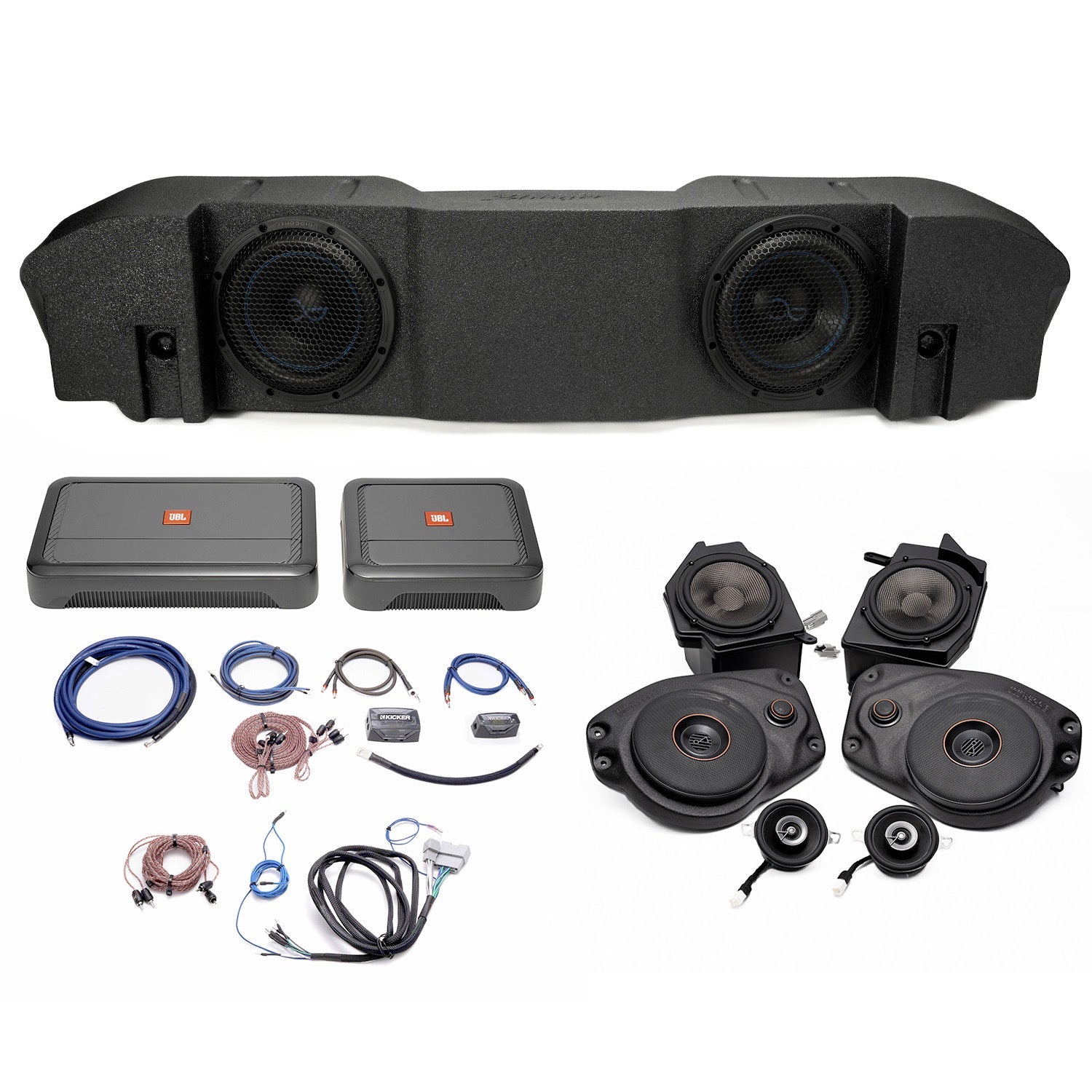 JBL Plug and Play Full Club Speaker, Dual Amplifier, Subwoofer Bundle | '18-'23 JLU Wrangler/ '20- '23 JT Gladiator
