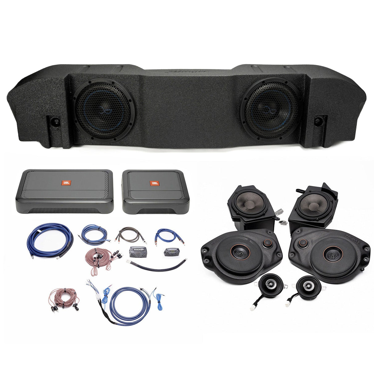 JBL Plug and Play Full Club Speaker, Dual Amplifier, Subwoofer Bundle | '18-'23 JLU Wrangler/ '20- '23 JT Gladiator