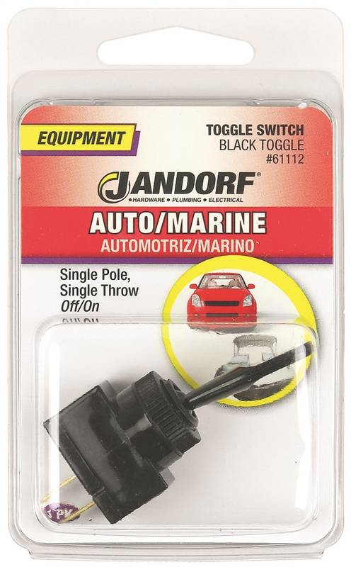 Jandorf 20A 12V DC Toggle Switch – SPST, Tab Terminal, Black #61112 Jandorf