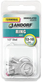 Jandorf Ring Terminal, 12 to 10 AWG Wire, Copper Contact, Tin Contact Coating, 1/2 in Stud #60835 Jandorf