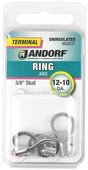 Jandorf Ring Terminal, 12 to 10 AWG Wire, Copper Contact, Tin Contact Coating, 3/8 in Stud #60837 Jandorf