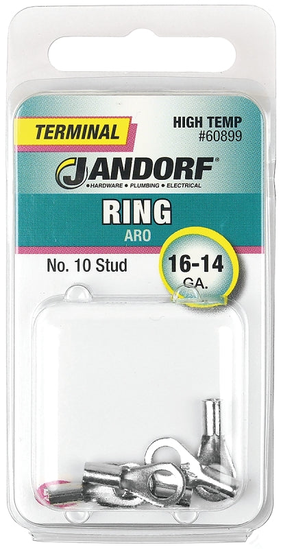 Jandorf Ring Terminal, 16 to 14 AWG Wire, #10 Stud #60899 Jandorf