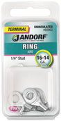 Jandorf Ring Terminal, 16 to 14 AWG Wire, Copper Contact, Tin Contact Coating, 1/4 in Stud #60902 Jandorf