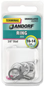 Jandorf Ring Terminal, 16 to 14 AWG Wire, Copper Contact, Tin Contact Coating, 3/8 in Stud #60903 Jandorf
