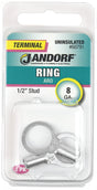 Jandorf Ring Terminal, 8 AWG Wire, 1/2 in Stud #60791 Jandorf