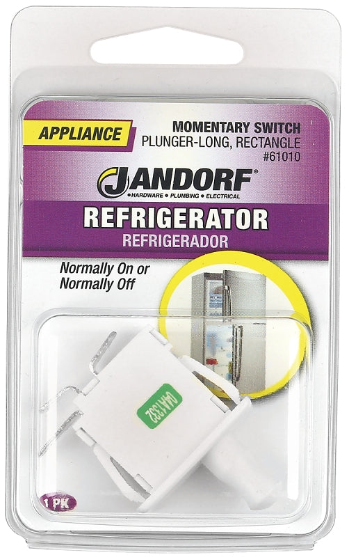 Jandorf Switch, 12/16 A, 125/250 V, SPST, Tab Terminal, White #61010 Jandorf